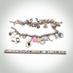 Three charm bracelets