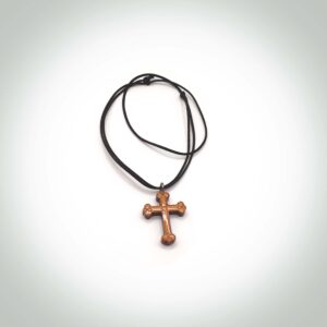 Wooden cross necklace