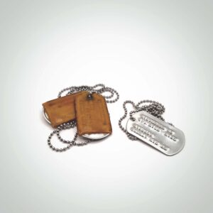 One real set of dogtags; one fake dogtag