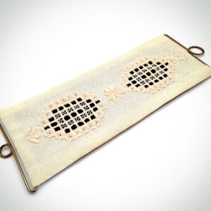 White & green small hardanger wall hanging